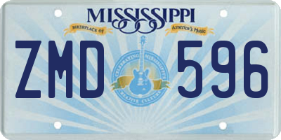 MS license plate ZMD596