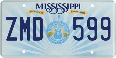 MS license plate ZMD599
