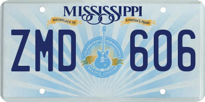 MS license plate ZMD606