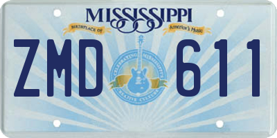 MS license plate ZMD611