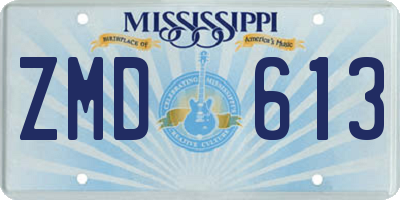 MS license plate ZMD613