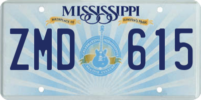MS license plate ZMD615