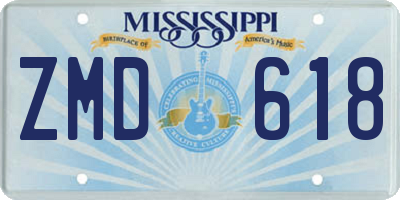 MS license plate ZMD618