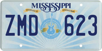 MS license plate ZMD623