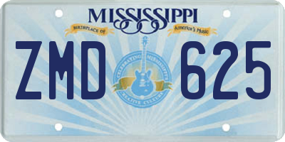 MS license plate ZMD625