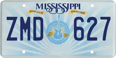 MS license plate ZMD627
