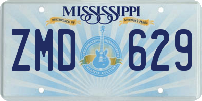 MS license plate ZMD629