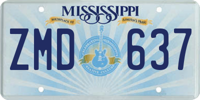 MS license plate ZMD637