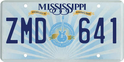 MS license plate ZMD641