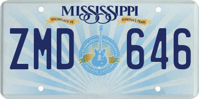 MS license plate ZMD646