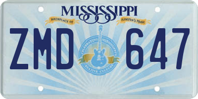 MS license plate ZMD647