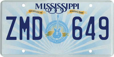 MS license plate ZMD649