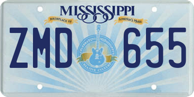 MS license plate ZMD655
