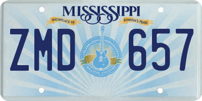 MS license plate ZMD657