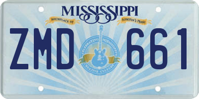 MS license plate ZMD661