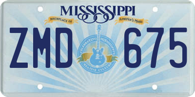MS license plate ZMD675