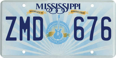 MS license plate ZMD676