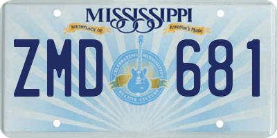 MS license plate ZMD681