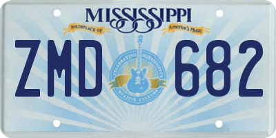 MS license plate ZMD682