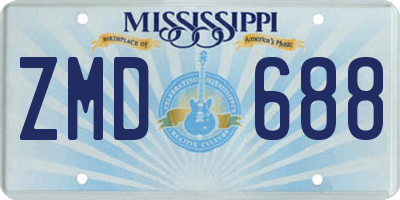 MS license plate ZMD688