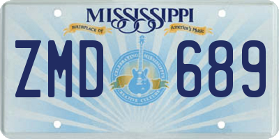MS license plate ZMD689