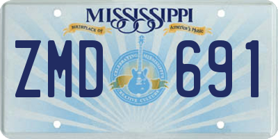 MS license plate ZMD691