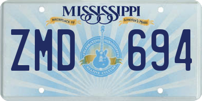 MS license plate ZMD694