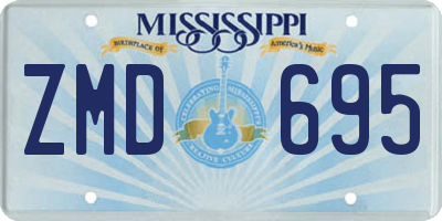 MS license plate ZMD695