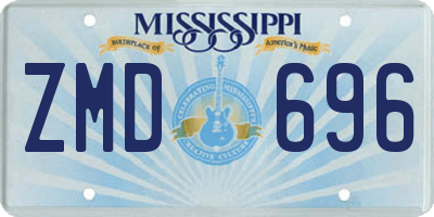 MS license plate ZMD696