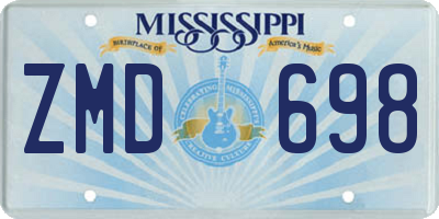 MS license plate ZMD698