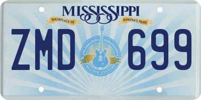 MS license plate ZMD699