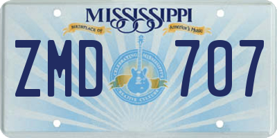 MS license plate ZMD707