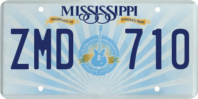 MS license plate ZMD710
