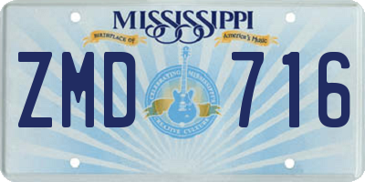MS license plate ZMD716