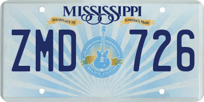 MS license plate ZMD726