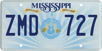 MS license plate ZMD727