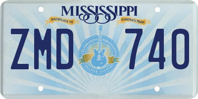 MS license plate ZMD740
