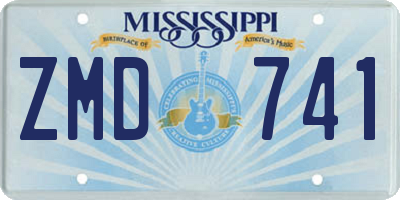 MS license plate ZMD741