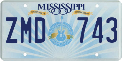 MS license plate ZMD743