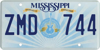 MS license plate ZMD744
