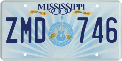 MS license plate ZMD746