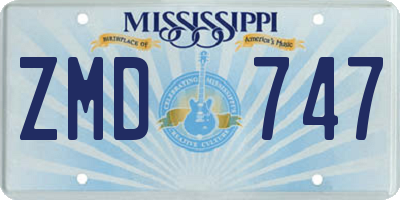 MS license plate ZMD747
