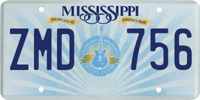 MS license plate ZMD756