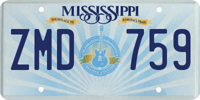 MS license plate ZMD759