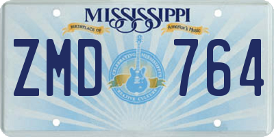 MS license plate ZMD764