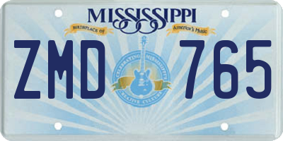 MS license plate ZMD765