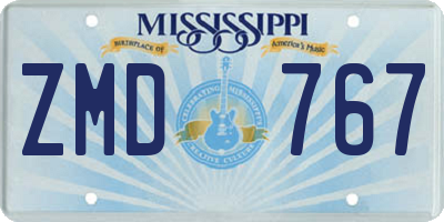 MS license plate ZMD767