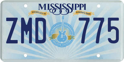 MS license plate ZMD775