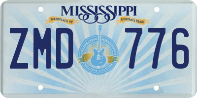 MS license plate ZMD776