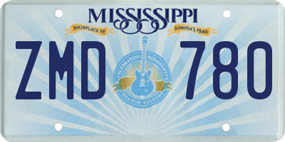 MS license plate ZMD780